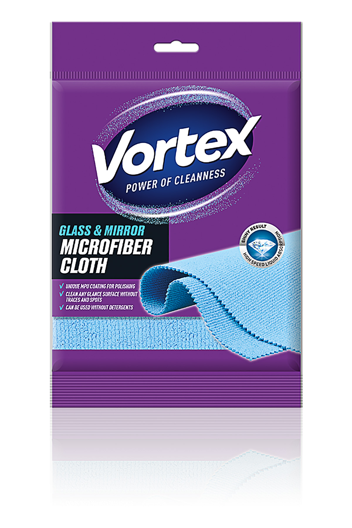 Серветка для скла і дзеркал, посуду, мікрофібра, 35х35см. Vortex - фото 2