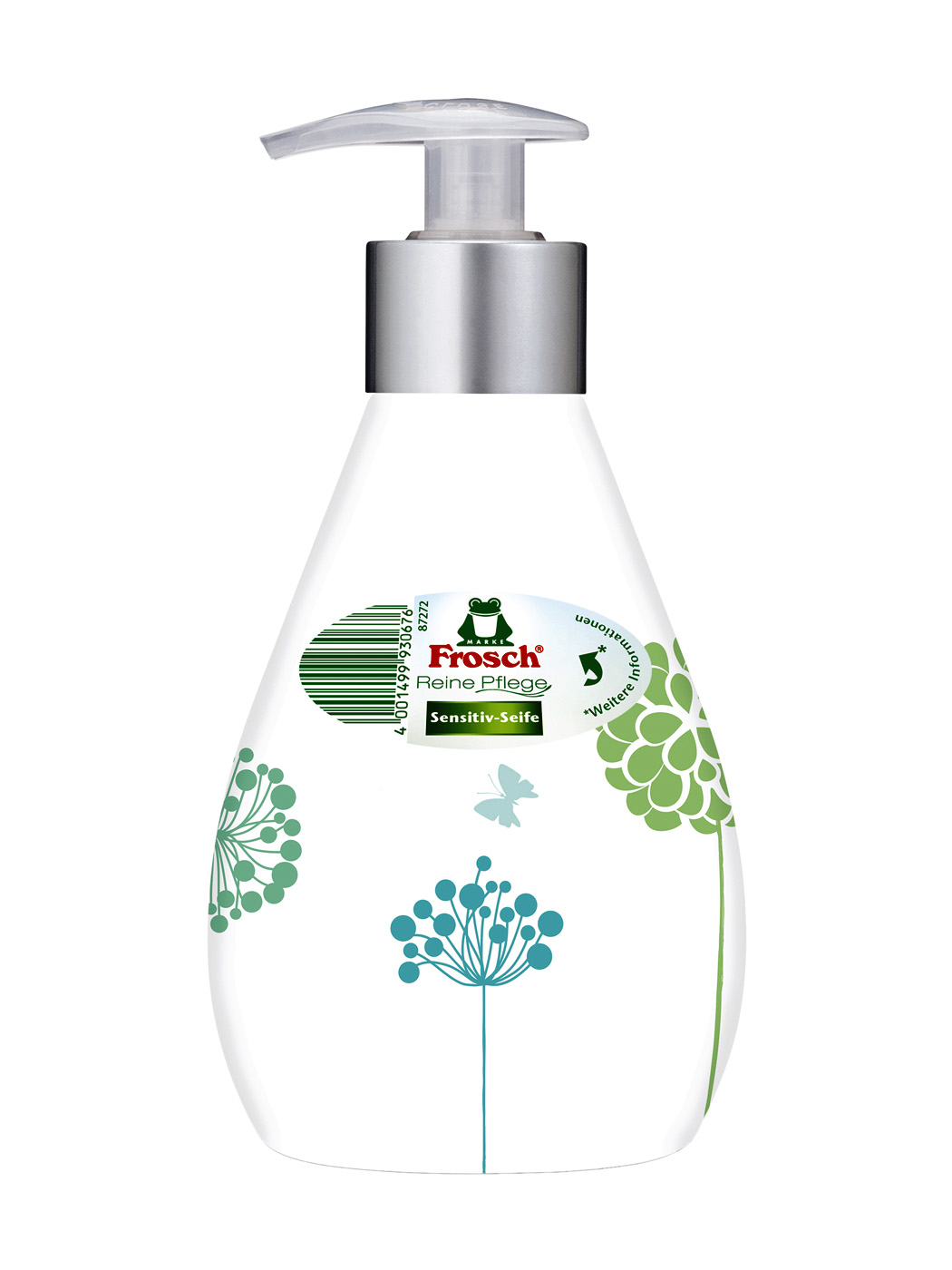 Мыло жидкое, 300мл. Для чувствительной кожи, с дозатором Frosch - фото 1