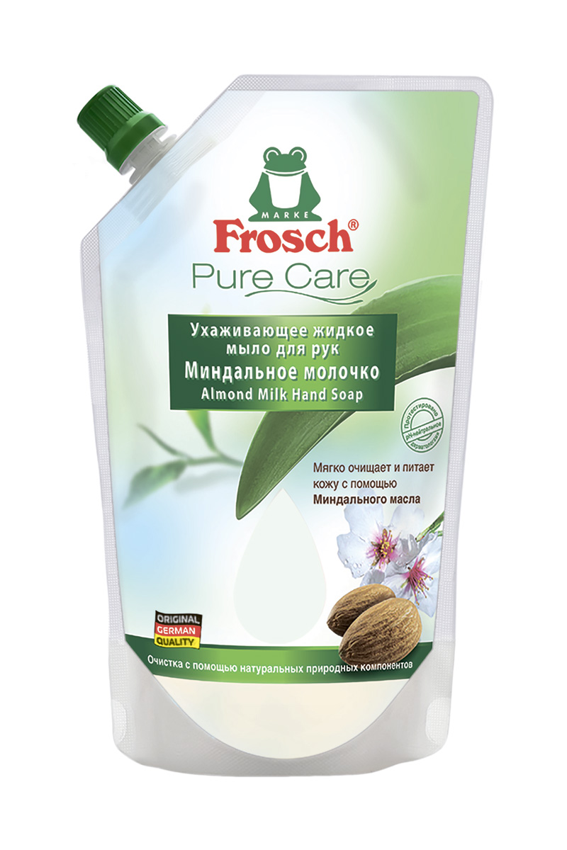 Мыло жидкое, 500мл. Миндальное молочко, упаковка дойпак Frosch - фото 1