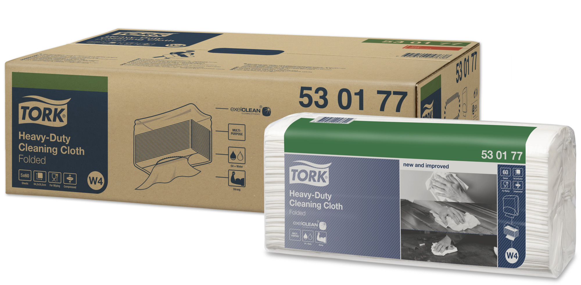 Протиральний матеріал універсальний Premium 530, 1-сл., 38,5*64,2см., 60шт./уп., біл. W4 Tork - фото 2