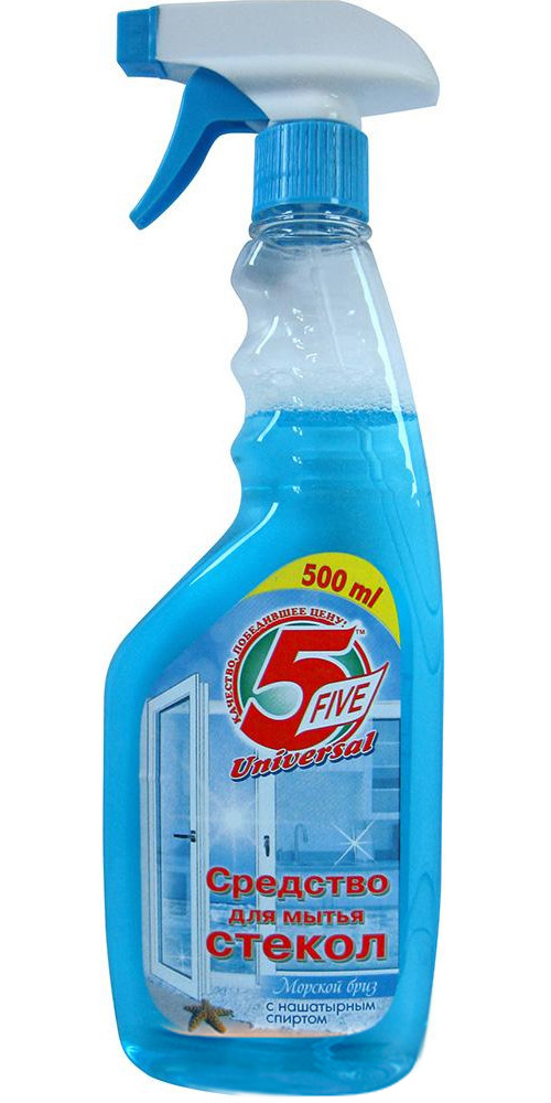 Засіб для миття скла, 500мл. Морський бриз з розпилювач 5 Five - фото 1