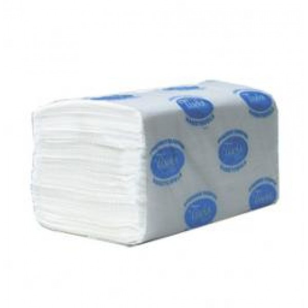 Полотенца листовые V (ZZ) -складка 2-сл., целлюлоза, 160 лист.(22,5*22,5см.) Basic, бел. Tischa Papier - фото 2