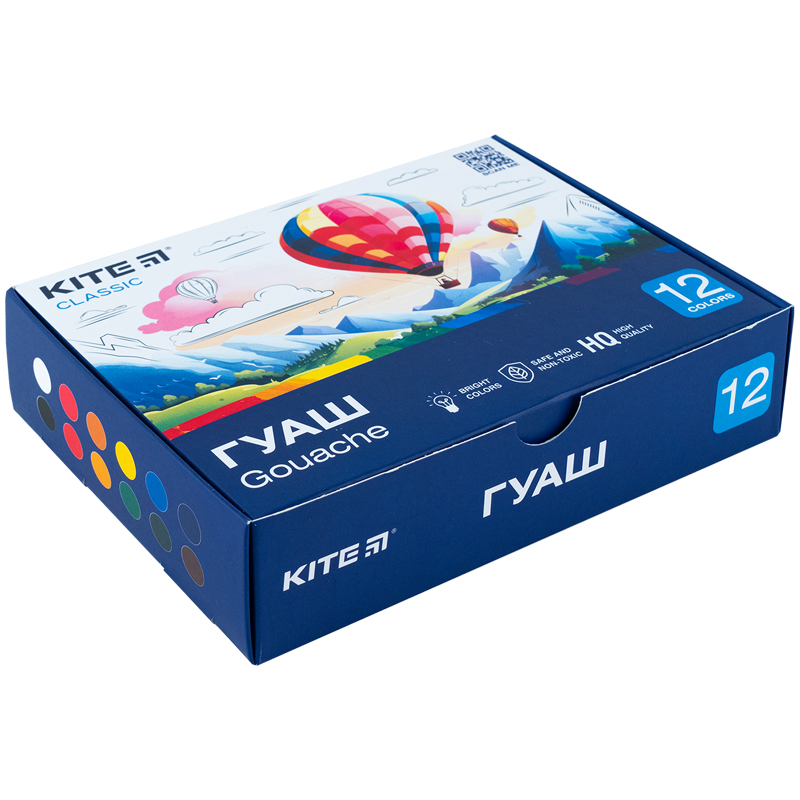 Гуашь 12 цветов, 20 мл Kite Classic (K-063) Kite - фото 1