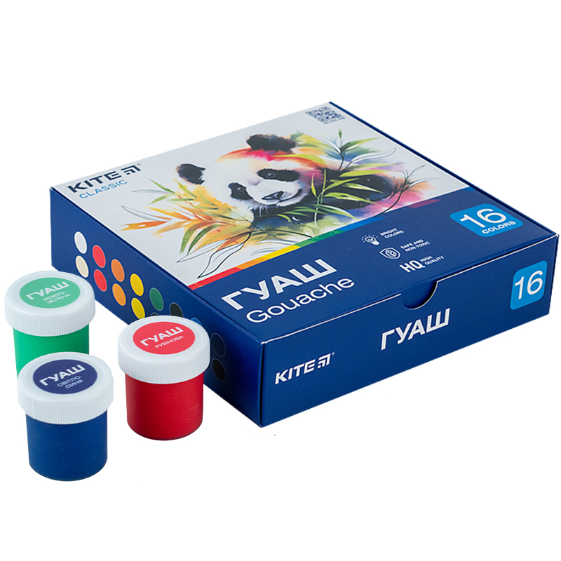 Гуашь 16 цветов., 20 мл Kite Classic (K-096) Kite - фото 1
