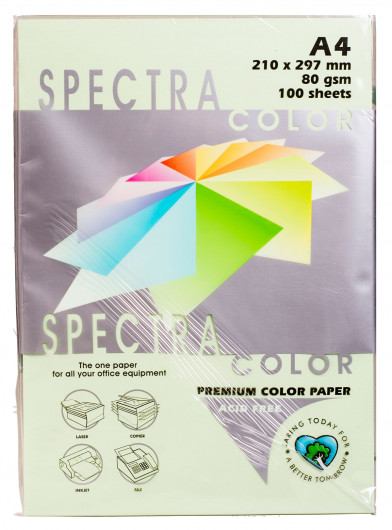 Бумага цветная Color A4 пастель 80г./м2. Lagoon, 500листов, салат. Spectra Color - фото 1