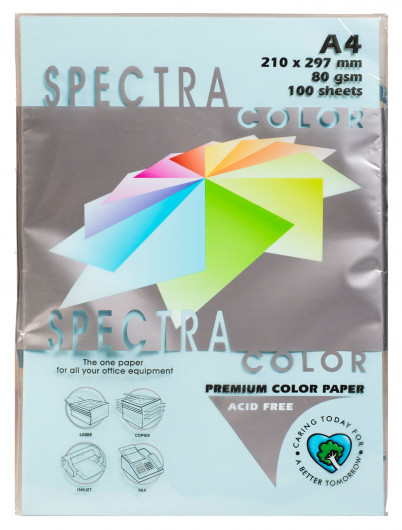 Бумага цветная Color A4 пастель 80г./м2. Ocean, 500листов, голуб. Spectra Color - фото 1