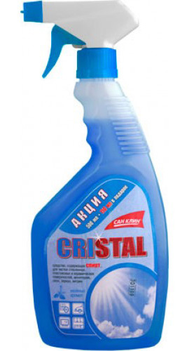 Засіб для миття скла 500мл. Cristal, розпилювач, синій Сан Клін - фото 1