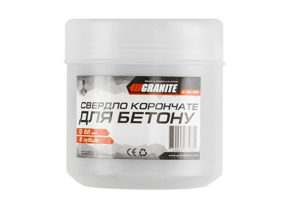 Свердло корончате для бетону GRANITE, 68мм, 8 зубців, 2-08-068 MASTERTOOL - фото 2