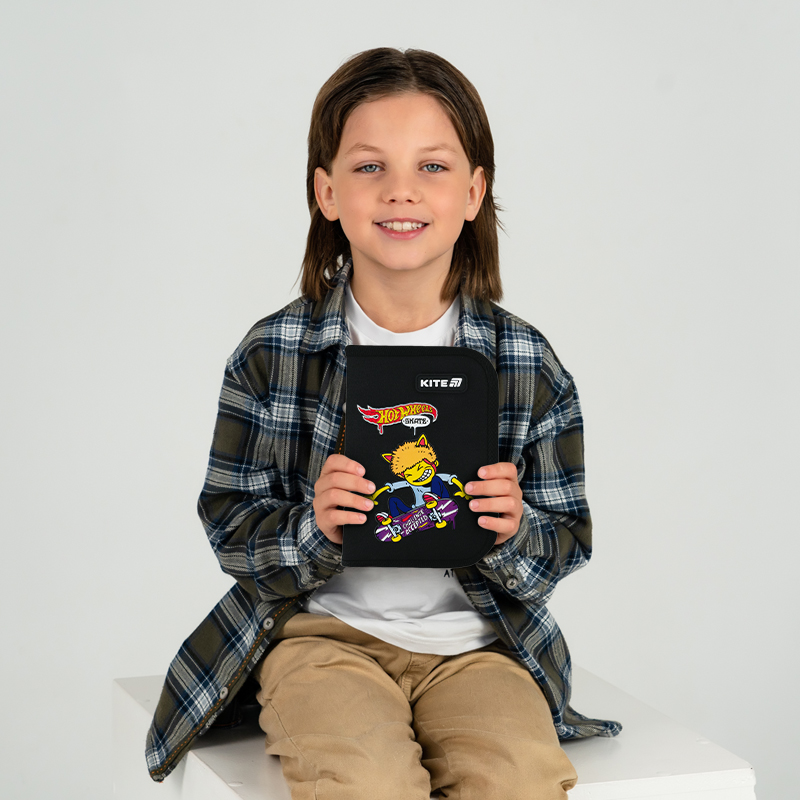 Пенал Kite 1 від., 2 відв., без наповнення 622-2 «Hot Wheels» Kite - фото 3