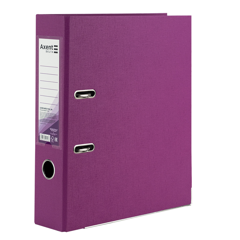 Реєстратор 7,5см. А4 (PP), двосторонній, бузковий Axent Delta - фото 1