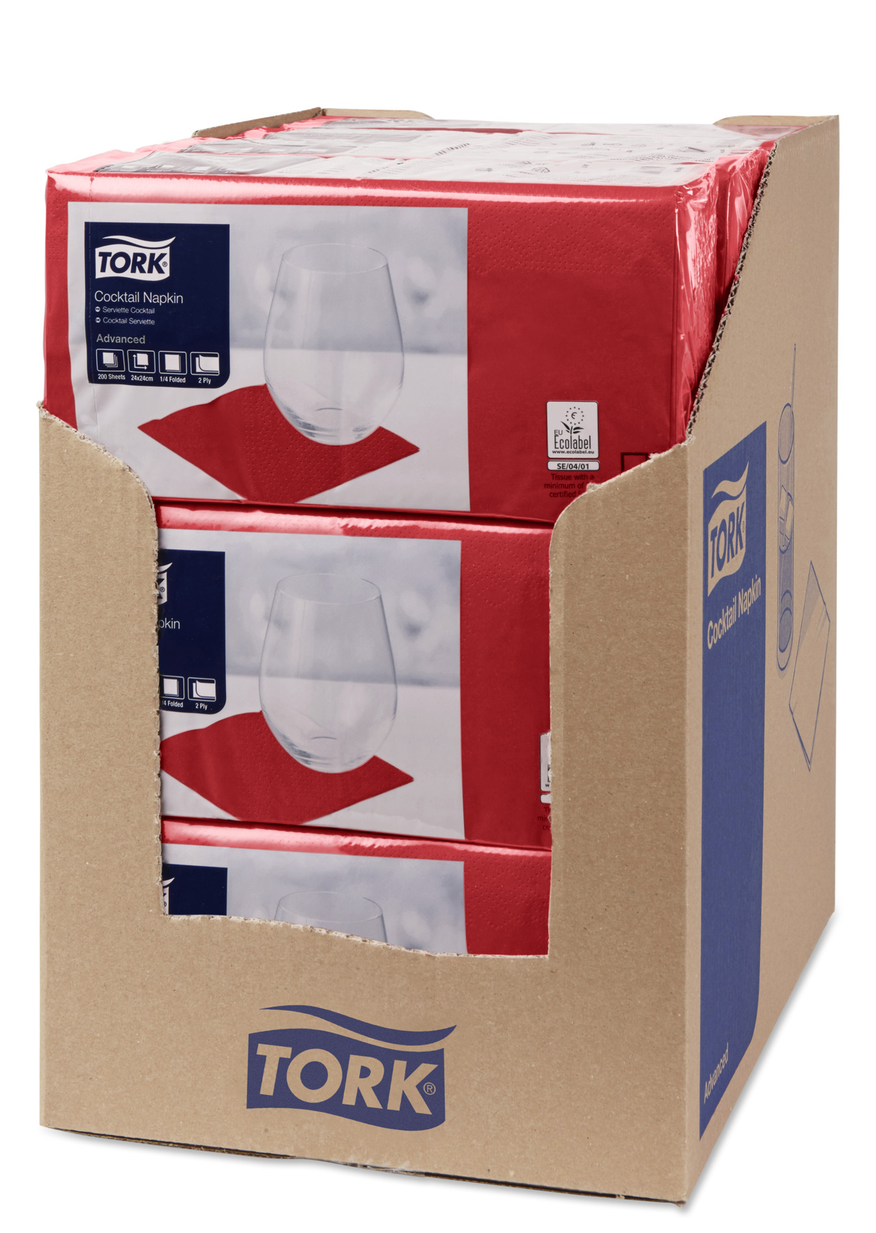 Салфетки 24*24см. Tork Advanced 2-х слойная, 200шт./уп., борд. Tork - фото 3