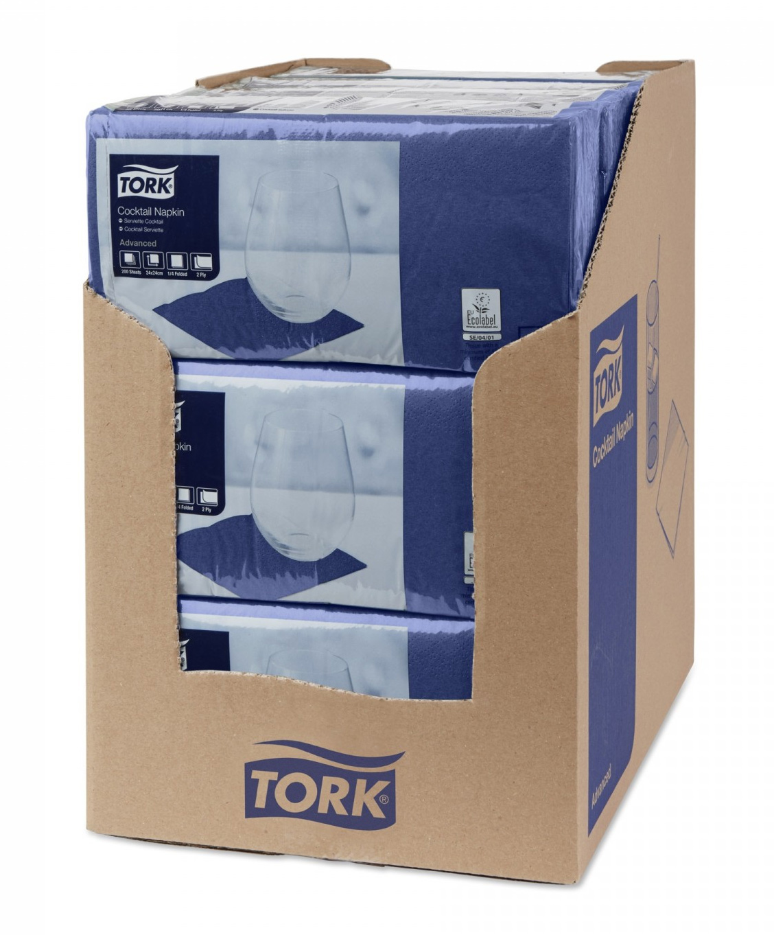 Серветки 24*24см. Tork Advanced 2-х шарові, 200шт./уп., син. Tork - фото 2