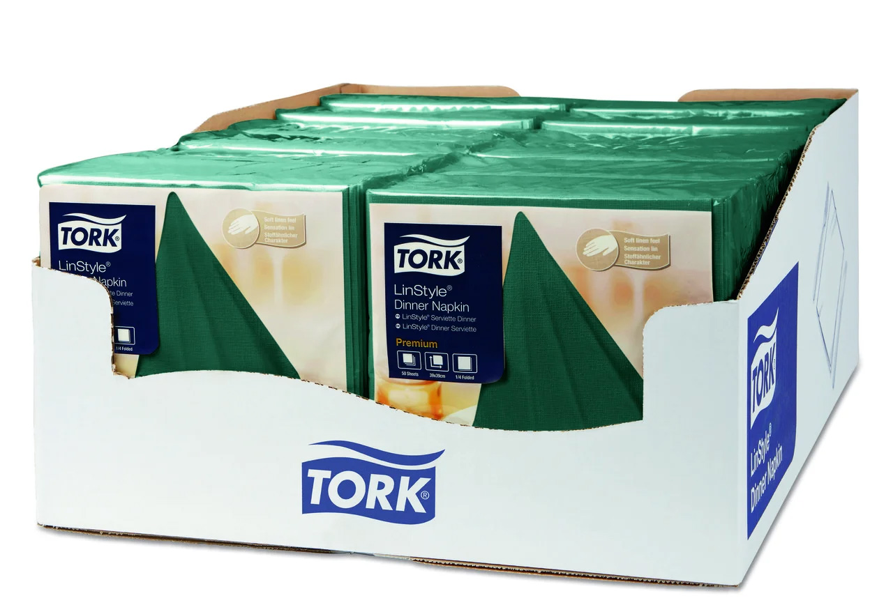 Серветки 39*39*см. Tork Premium LinStyle® 1 шарова, 50шт./уп., темно-зелен. Tork - фото 5
