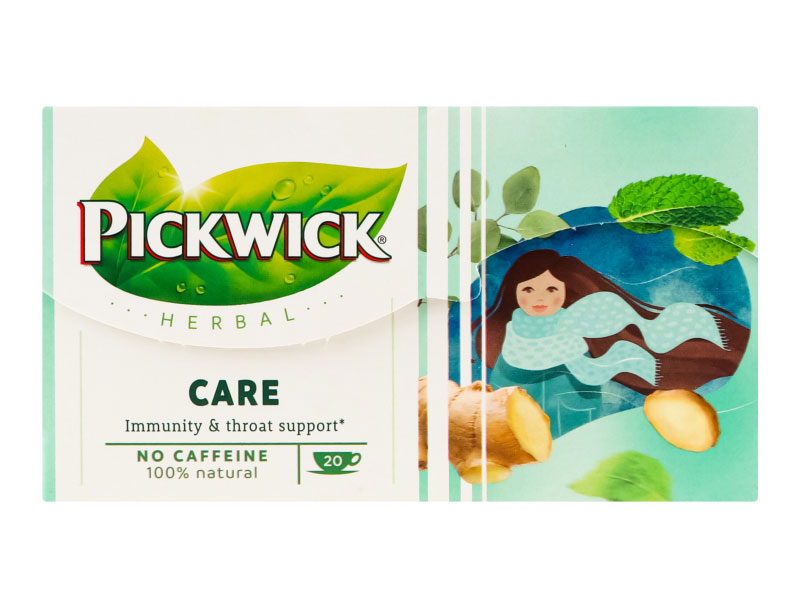 Чай трявяной CARE с зеленым чаем, крапивой, размарином и имбирем, 20пак. по 2,0г. (8711000704639) Pickwick - фото 2