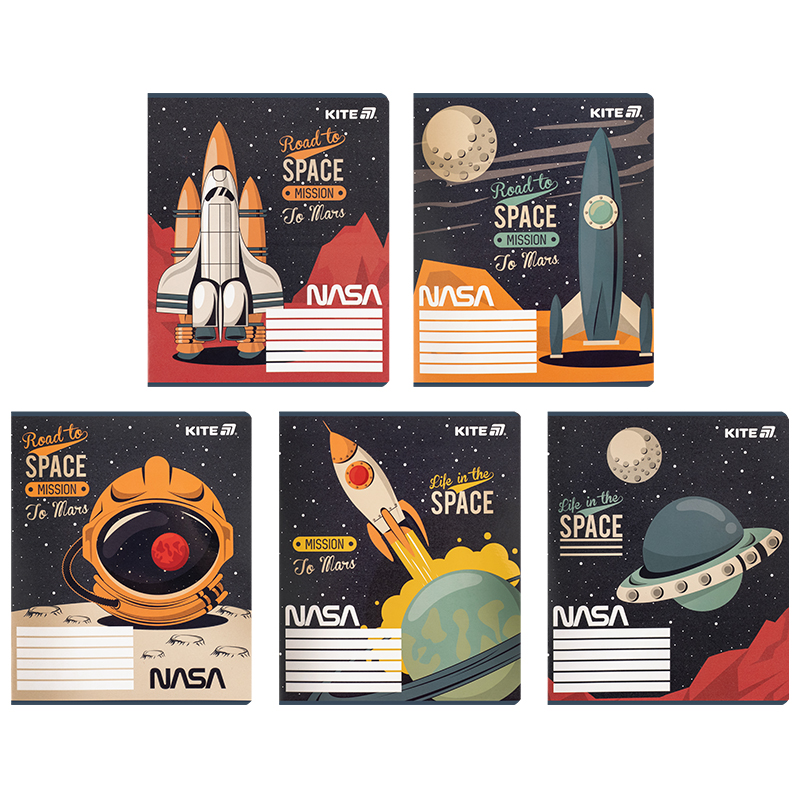 Зошит 12 арк., кл., гібр. лак + УФ лак, NASA (NS25-232) Kite - фото 8