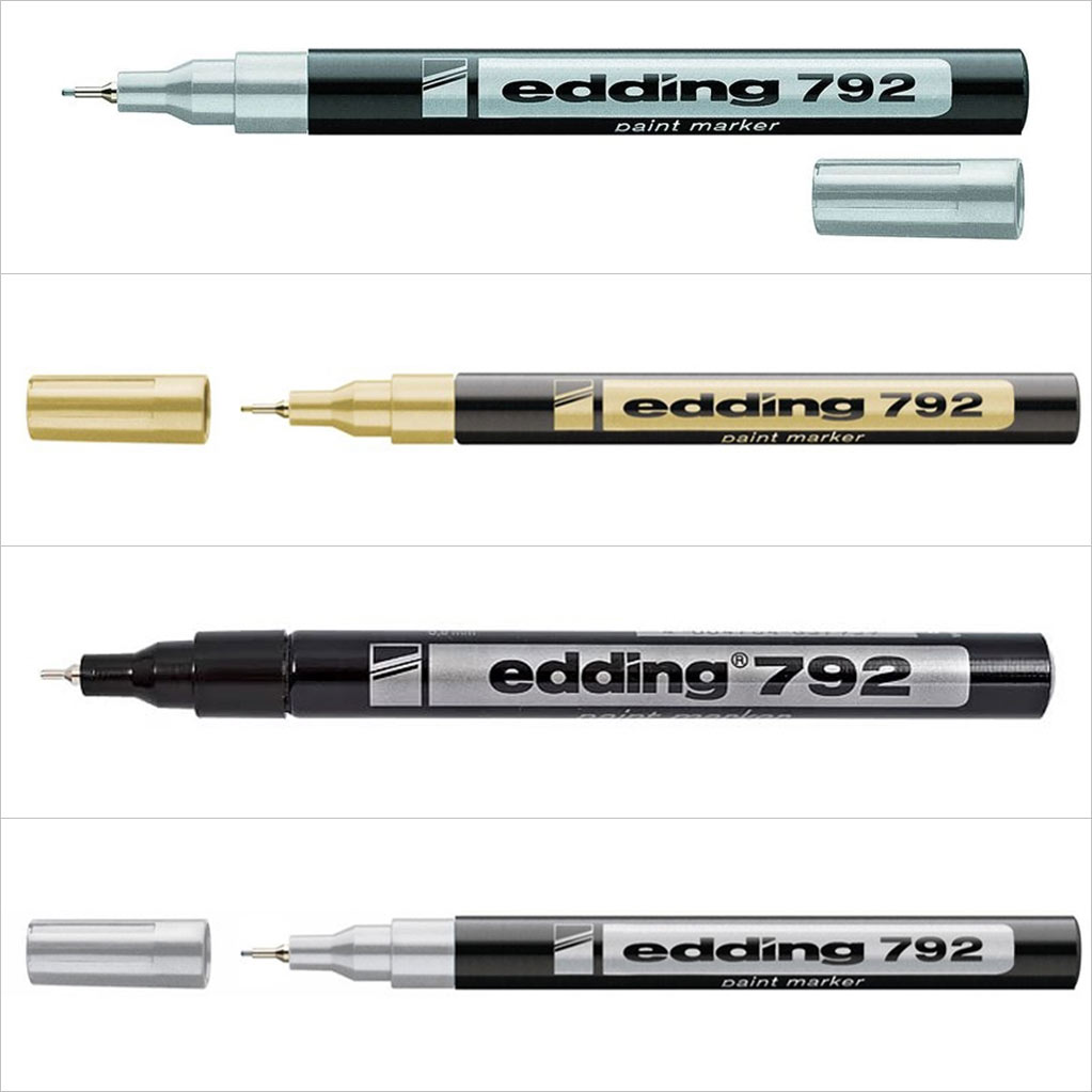 Маркер лакирующий 792, тонкий наконечник 0,8мм., черн. Edding - фото 4