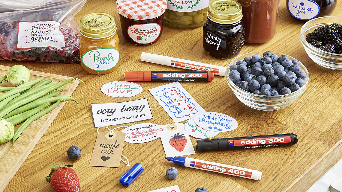 Маркер перманентный, круглое острие 1,5-3мм., 300, желт. Edding - фото 2