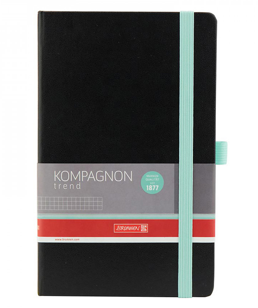 Книга записная Компаньон А5, 192страницы., бирюзовый торец, клетка, черн. Brunnen - фото 3
