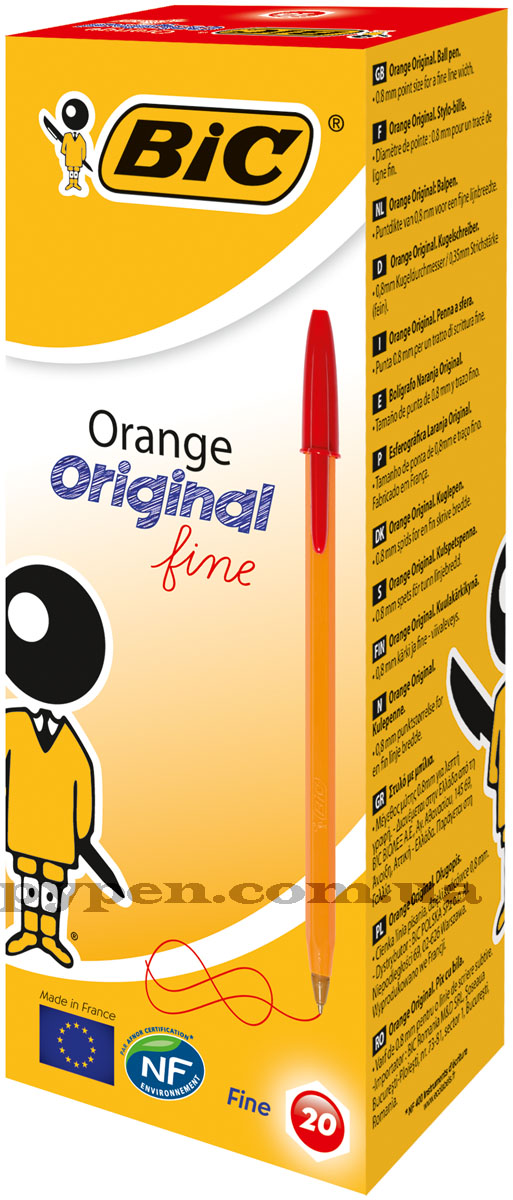 Ручка шариковая Orange, корпус оранж., стержень красн. Bic - фото 5