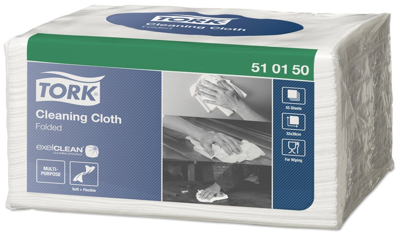 Протиральний матеріал низьковорсовий, 55г/м2., 1-сл., 32*38,5см., 55шт. / уп., біл. W8 Tork - фото 2