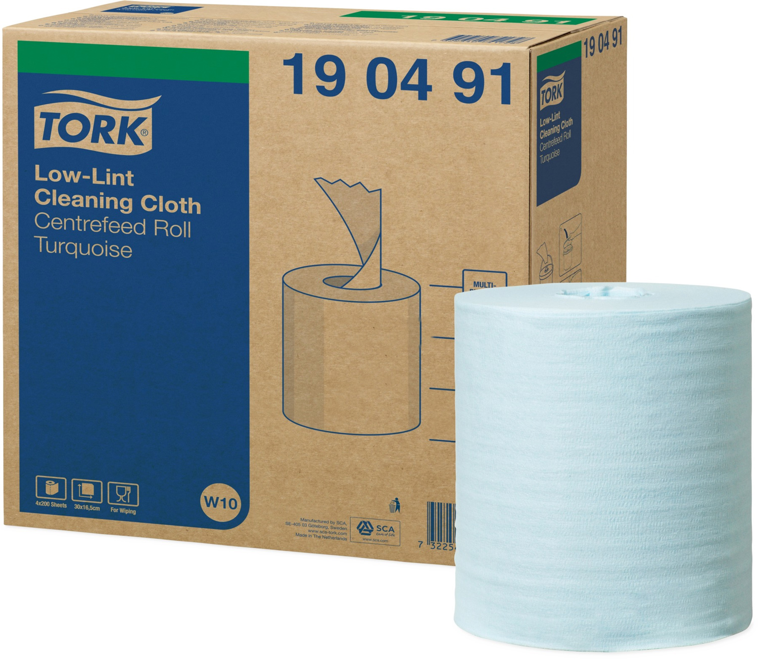 Протирочный материал безворсовый, Антистатик,  30*16,5см., 200шт./уп., бирюз. W10 Tork - фото 2