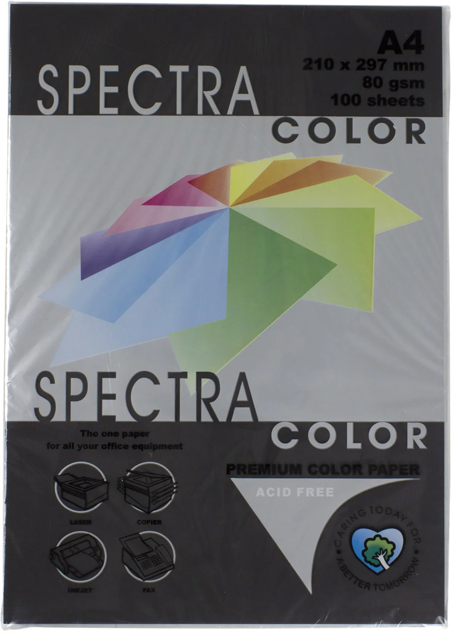 Бумага цветная Color A4 интенсив 80г./м2. Black, 500листов, черн. Spectra Color - фото 4
