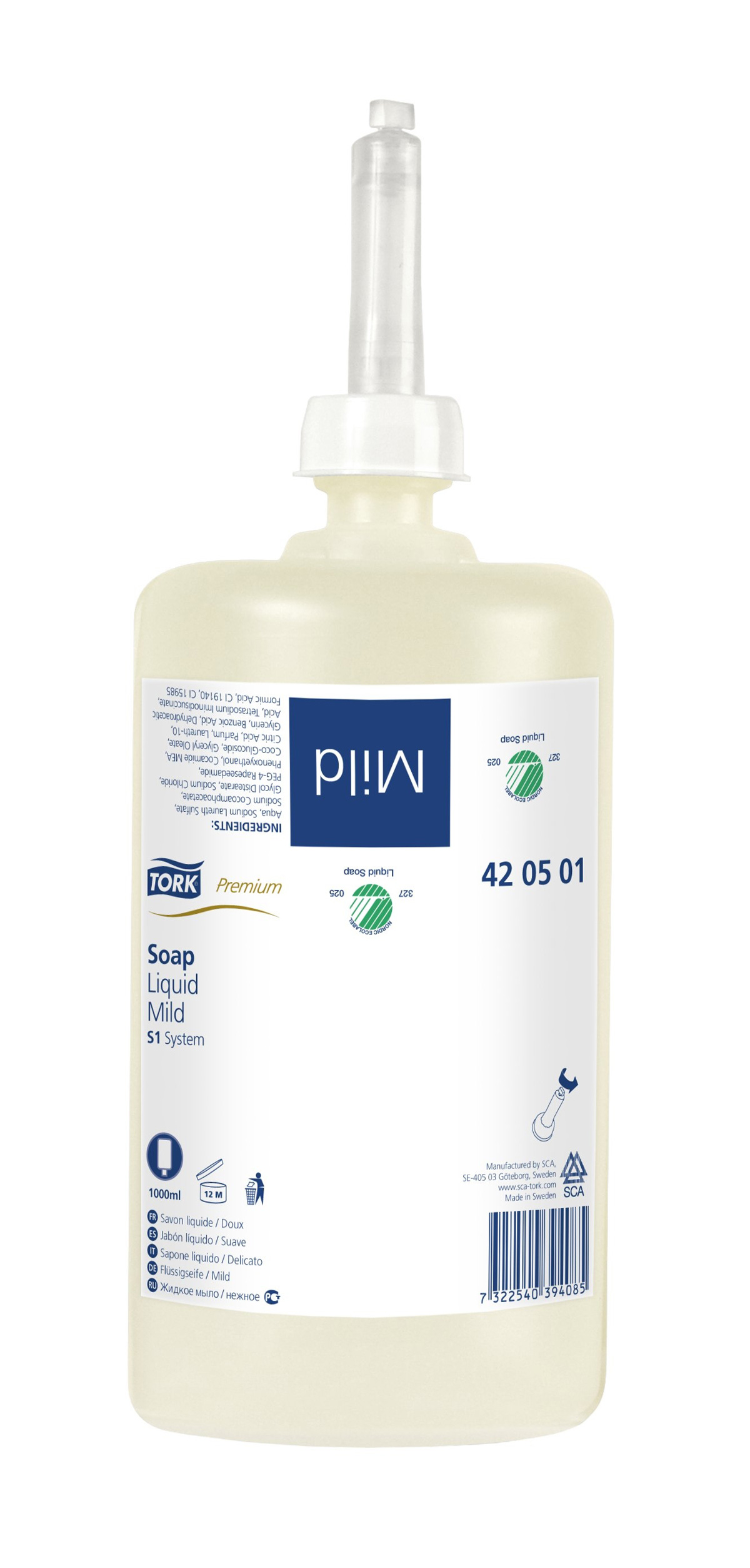 Мыло-крем жидкое, 1000мл., для диспенсера, в кассете, ароматизированное Tork - фото 1