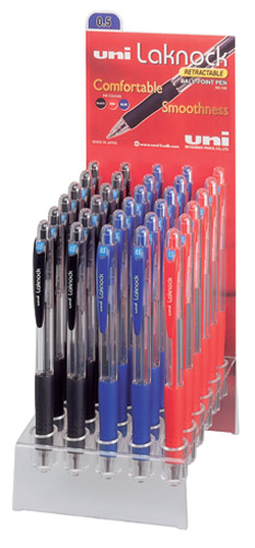 Ручка кулькова автом. Laknock micro 0.5мм., корпус, прозор., ст., чорн. Uni - фото 5