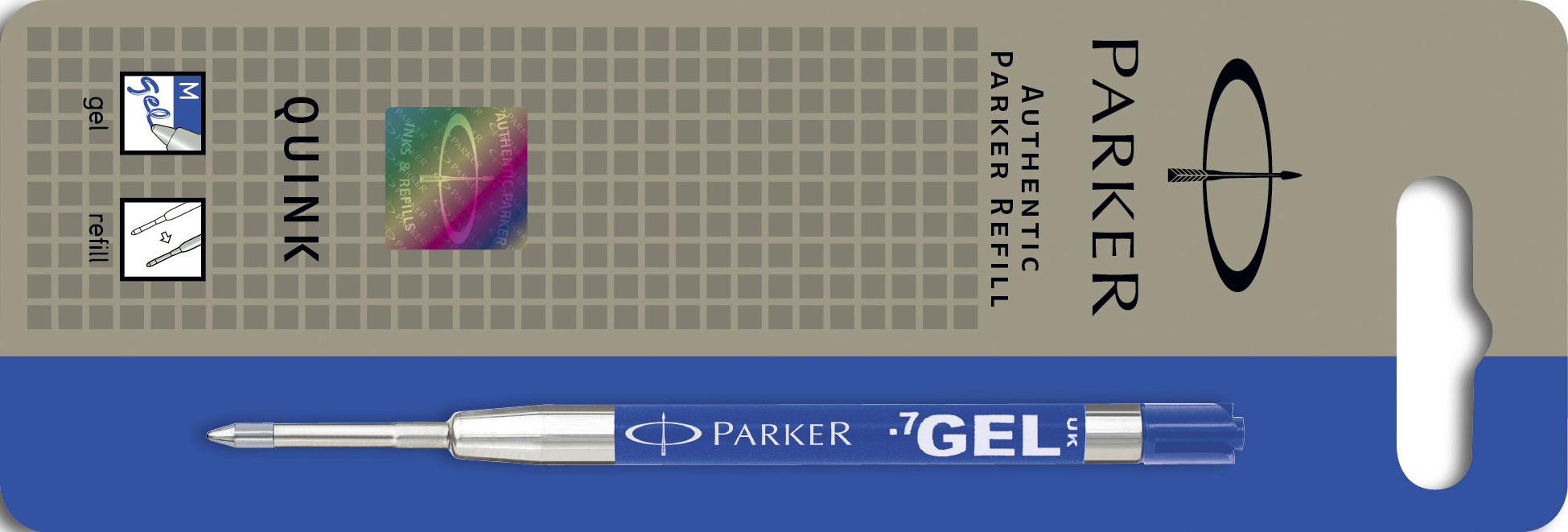 Стержень гелевий GEL M, товщина лінії 0,7мм., син. Parker - фото 1