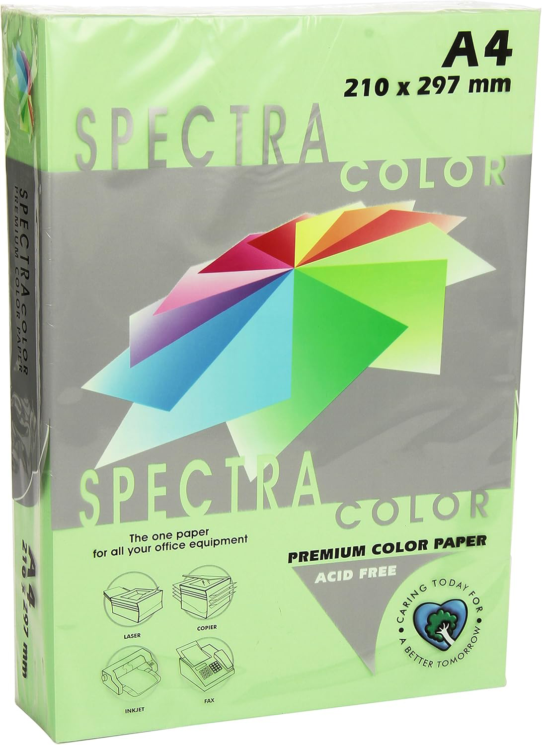 Папір кольоровий Color A4 пастель 80г./м2. Green, 500листов, зелен. Spectra Color - фото 3