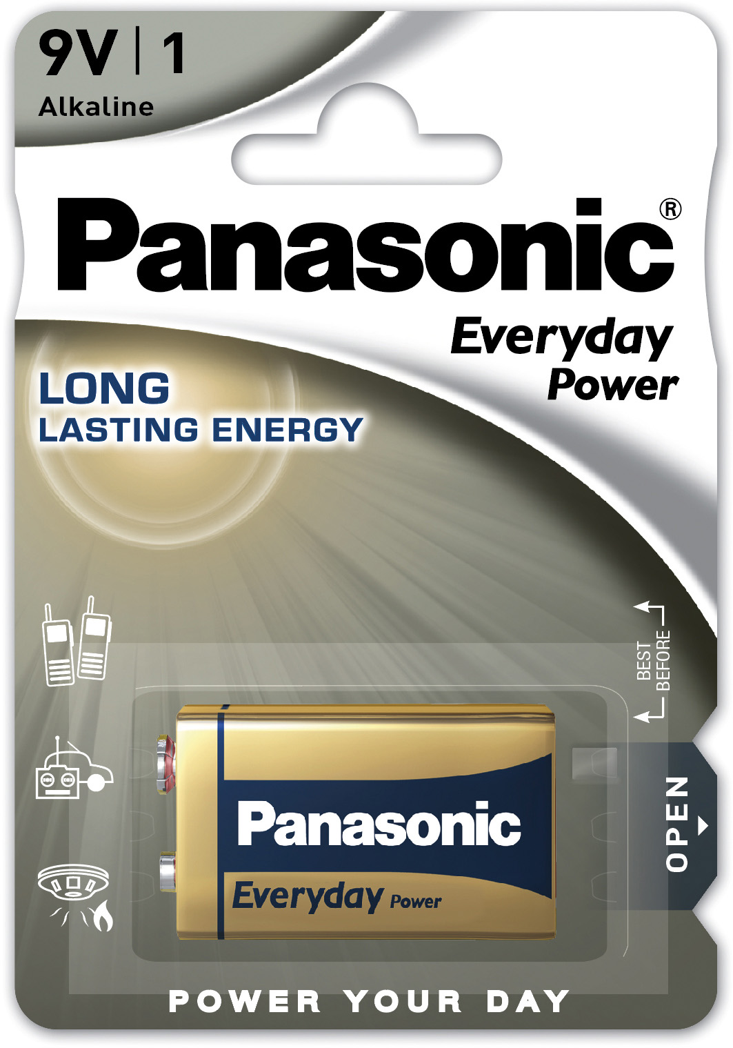 Батарейка 9V, 6LR61/MN1604/6LP3146/6LF22/PP3/ER9V/Крона/Корунд, Everyday Power Panasonic - фото 3