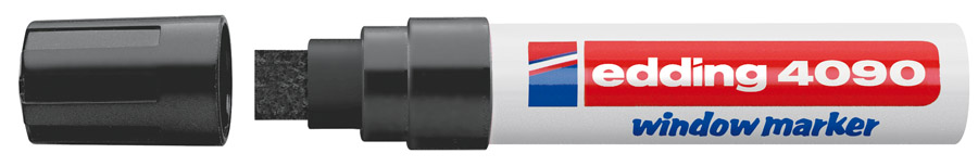 Маркер для вікон 4090, клиноподібний наконечник 4-15мм., чорн. Edding - фото 6
