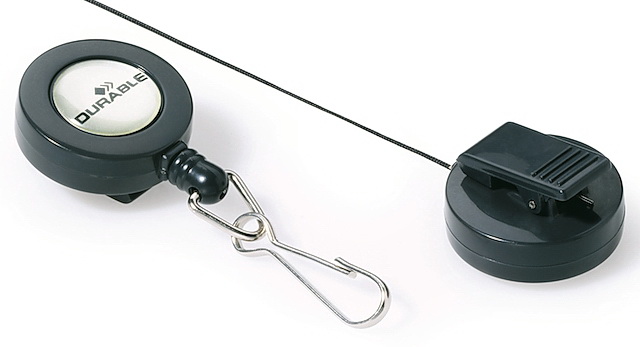 Нитка для бейджа 80см., з механізмом автоматичного змотування, з металевим карабіном Durable - фото 3