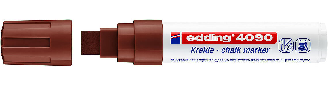 Маркер для окон 4090, клиновидное острие 4-15мм., коричн. Edding - фото 5