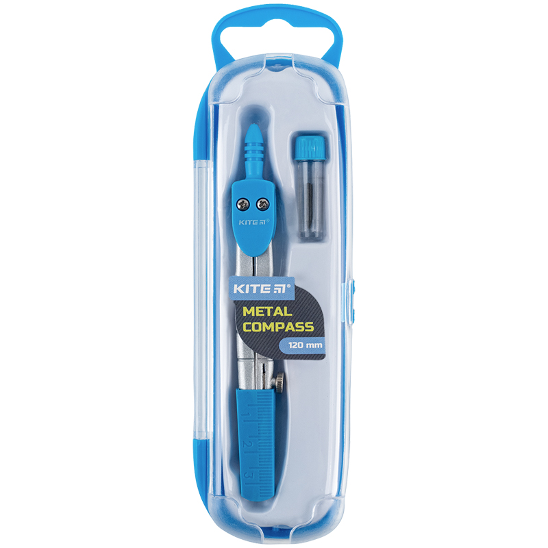 Циркуль+грифель у футлярі блакитний Kite - фото 1