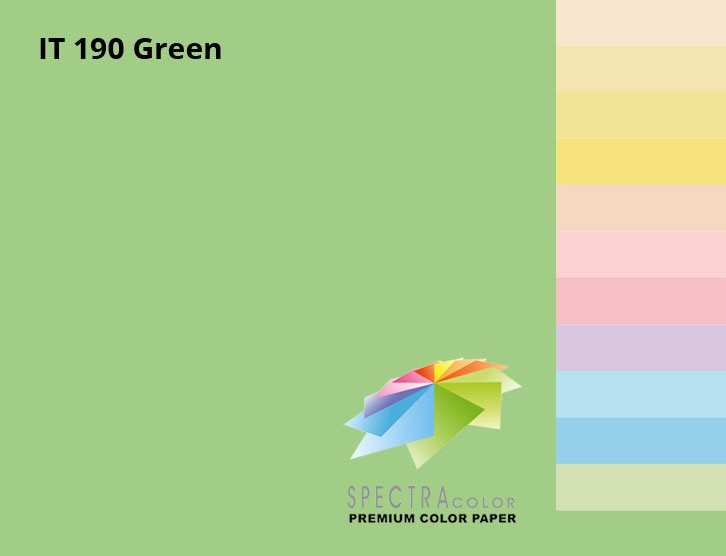 Бумага цветная Color A4 пастель 75г./м2. Green, 500листов, зелен. Spectra Color - фото 3