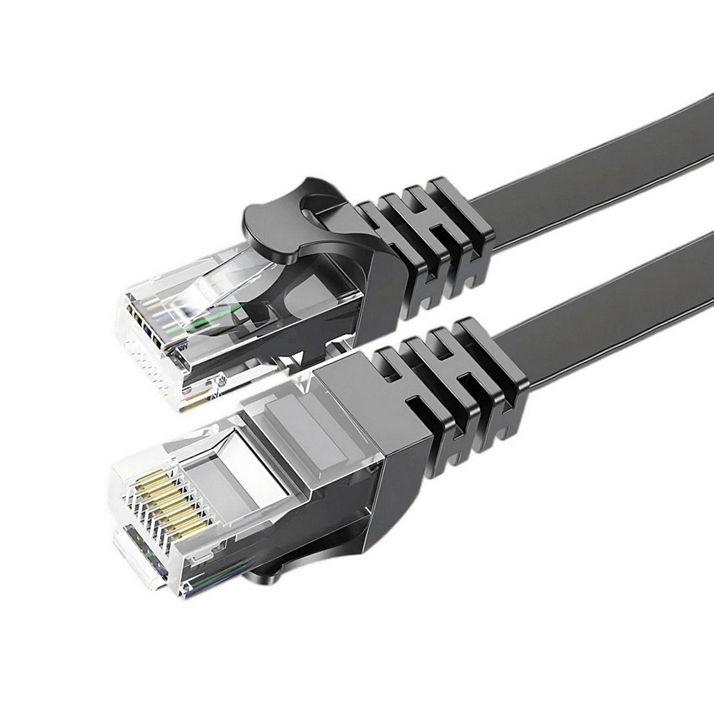 Патч-корд Essager TopSpeed Cable Ethernet Cat6 RJ45 Splitter Network Flat Cable 10 м., черн. _ - фото 9