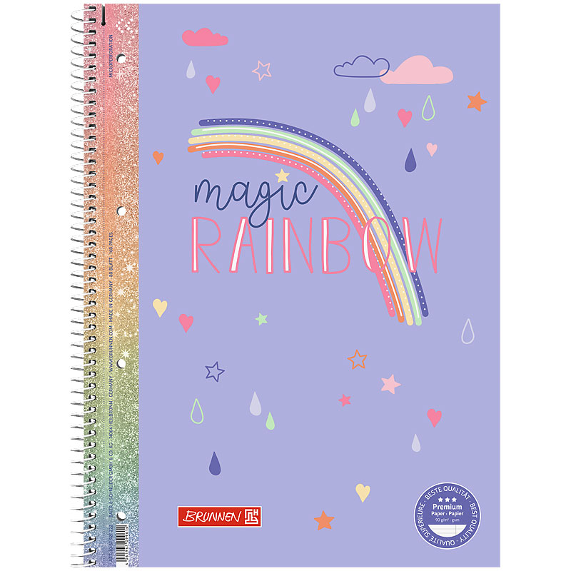Колледж-блок А4 Premium, линия, 80 листов, RAINBOW Brunnen - фото 1