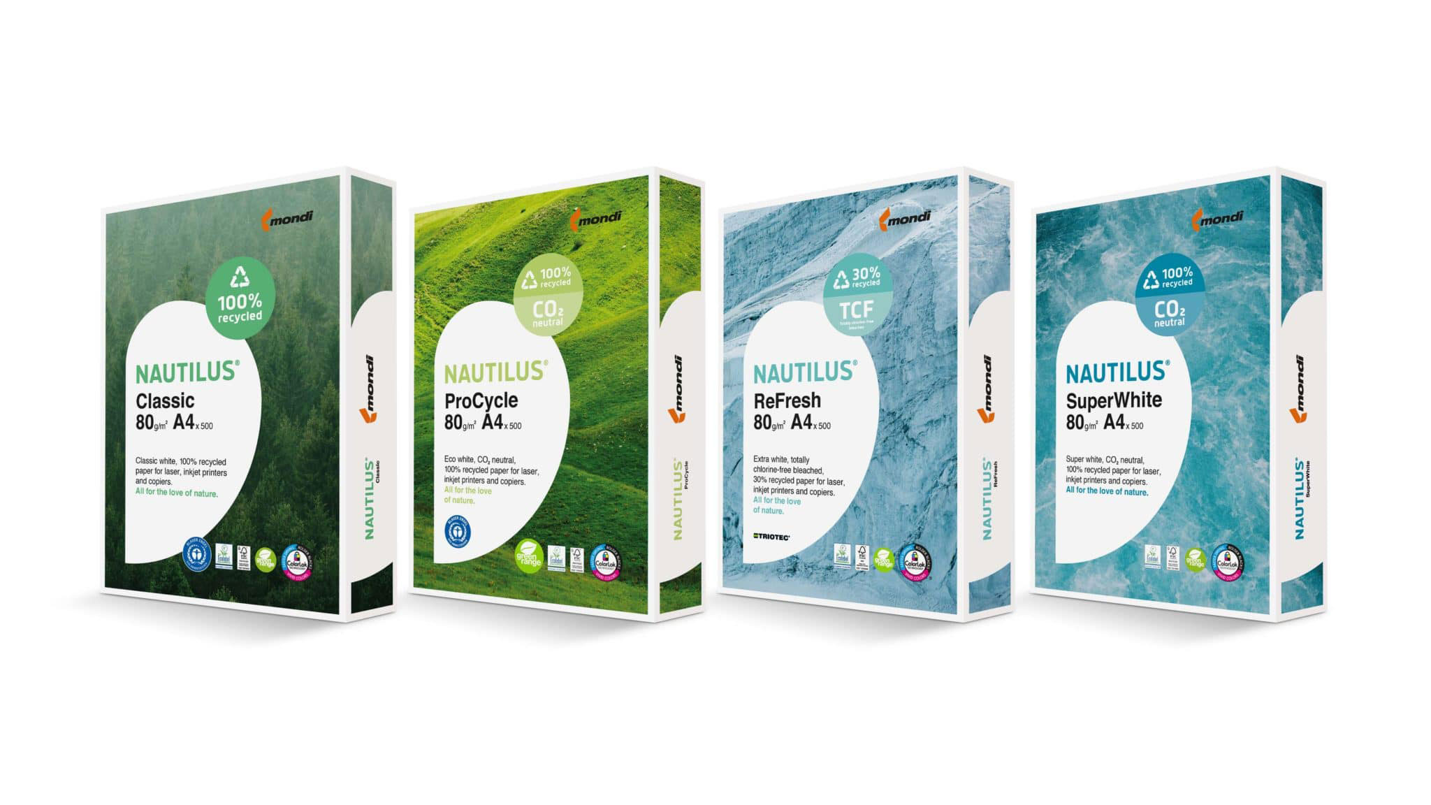 Папір А4 80г/м2 500арк., NAUTILUS Classic, 100% recycled paper from 100% post-consumer waste Mondi - фото 4