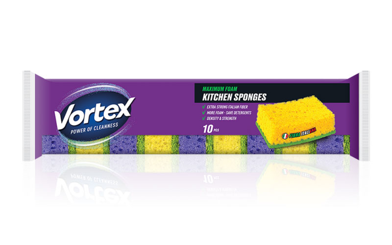 Губки кухонные, 88*59*30мм., 10шт./уп. Vortex - фото 1