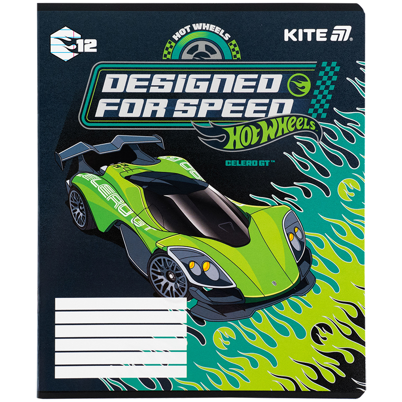 Тетрадь 12 лист., лин., гибр. лак + УФ лак, Hot Wheels (HW25-234) Kite - фото 14