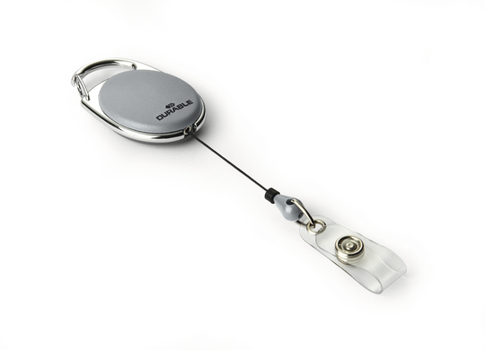 Нитка для бейджа Style, з механізмом автоматичного змотування, 80см., з карабіном, сірий Durable - фото 4