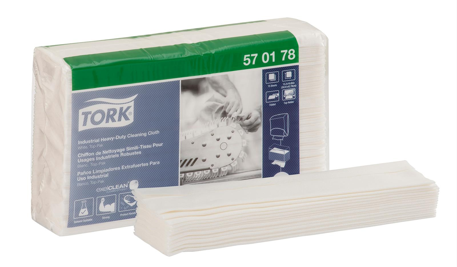 Нетканий матеріал універсальний Tork у серветках, 65 г/м2, біл. W4 Tork - фото 3