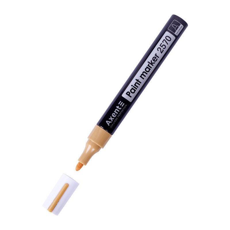 Маркер лакирующий Paint 2570-A, 2,4-2,8 мм круглый золотой Axent - фото 1