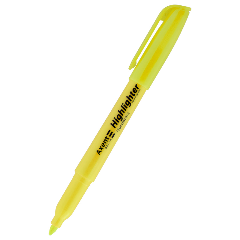 Маркер текстовий Highlighter D2503, 2-4 мм клиноп., жовтий Axent Delta - фото 1