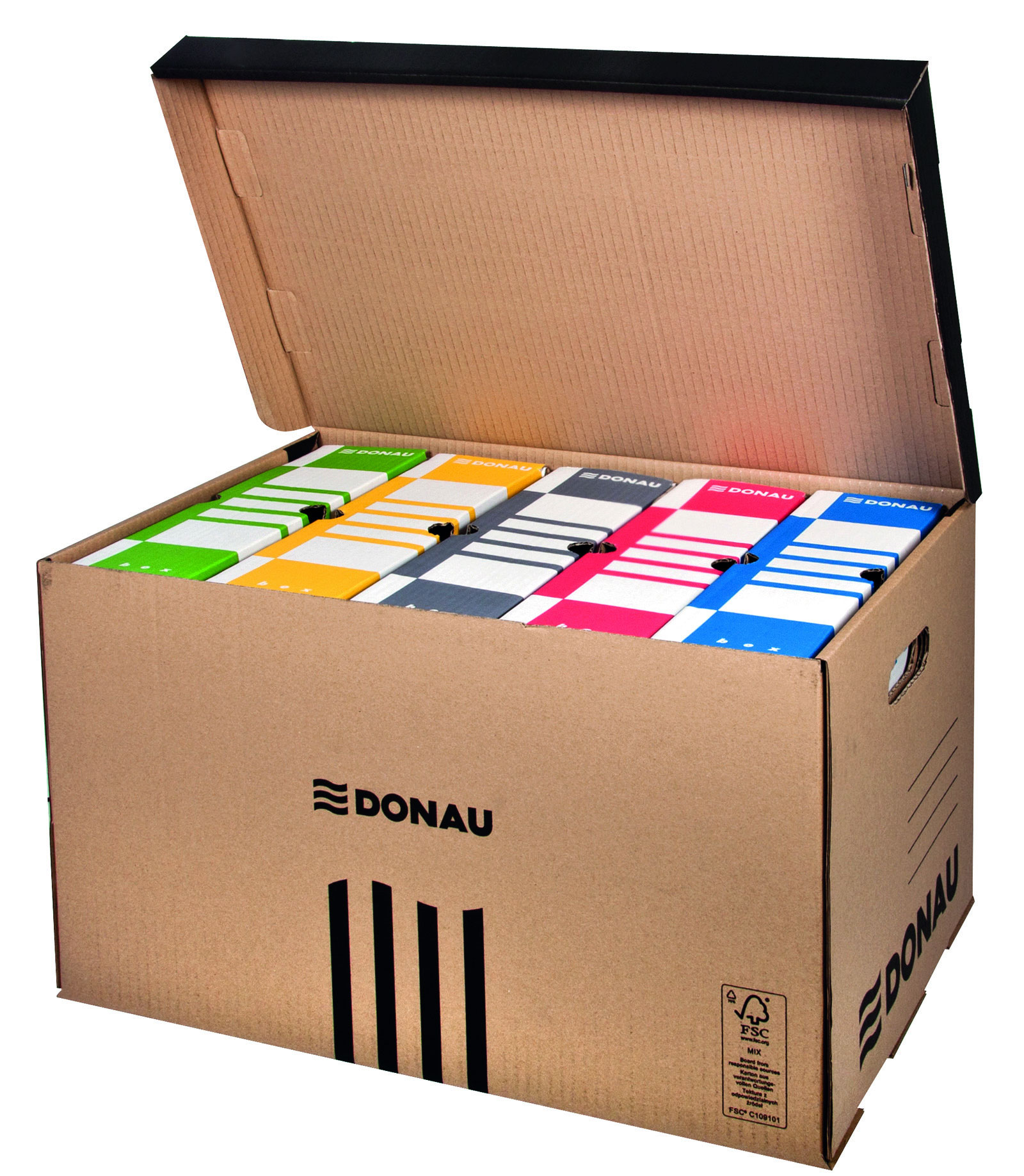 Контейнер для архівних коробок, завантаження збоку, 6од. по 80мм. чи 5од. по100мм., корич. DONAU - фото 2