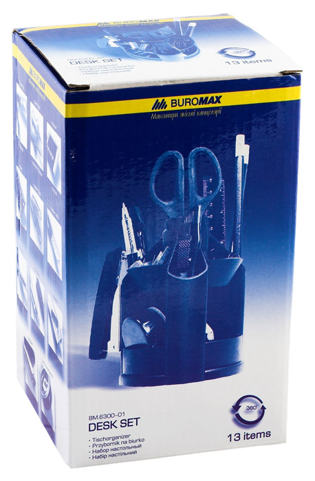 Набор настольный вращающийся 13 предметов черн. BuroMax - фото 2