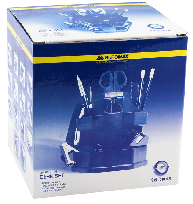 Набір настільний обертовий 16 предметів, чорн. BuroMax - фото 2