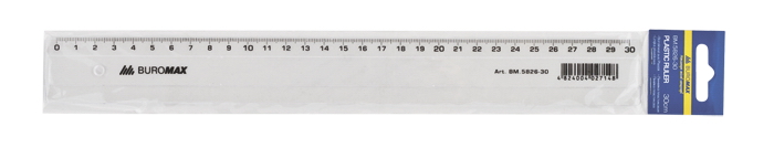 Лінійка пластикова 30см., прозор. BuroMax - фото 2