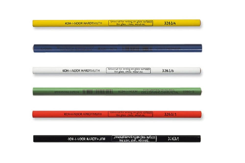 Карандаш-стеклограф на восковой основе для рисования по стеклу 3260/2, синий Koh-i-noor - фото 1